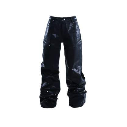 WAXED FLARE DOUBLE KNEE DENIM