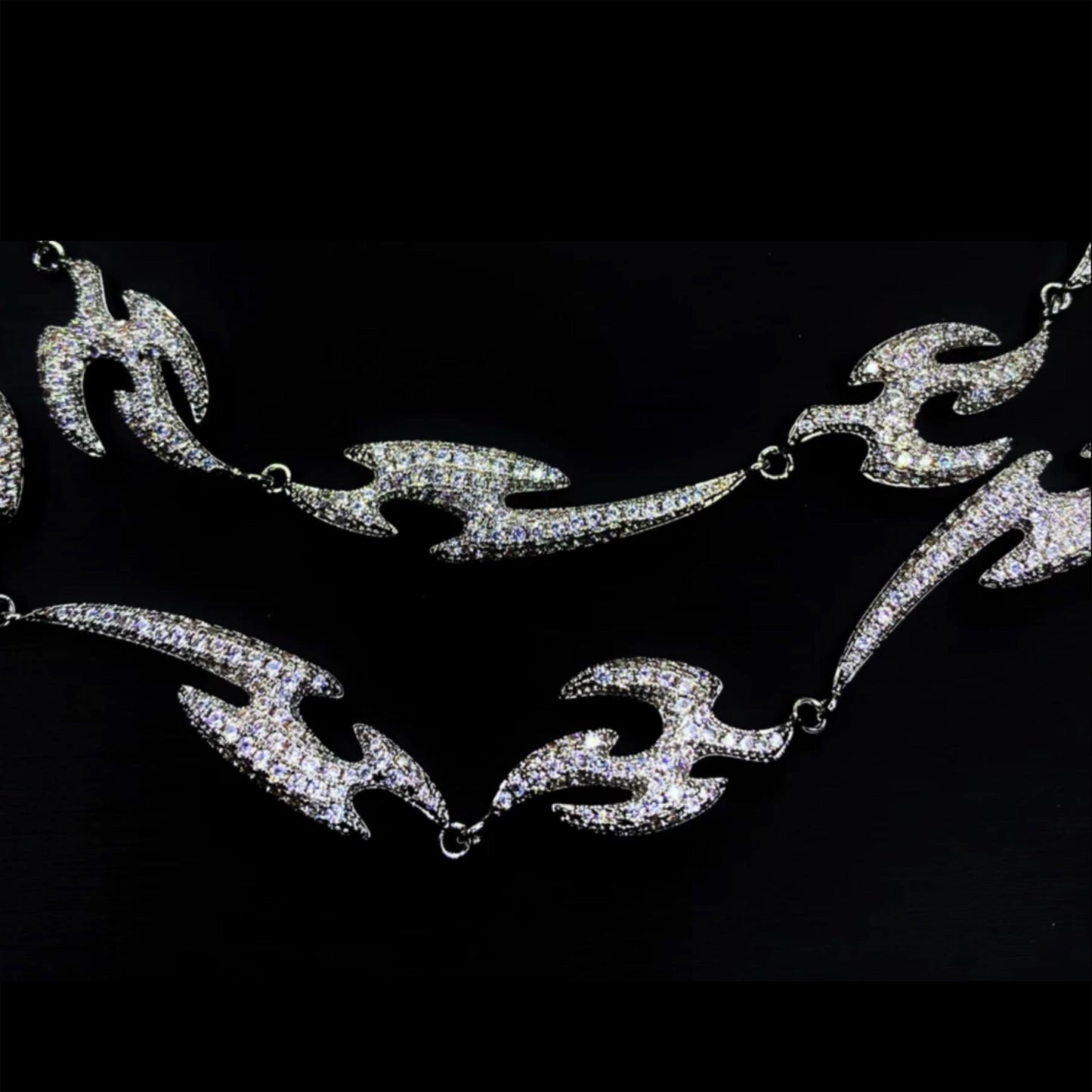 18K WHITE GOLD TRIBAL CHAIN