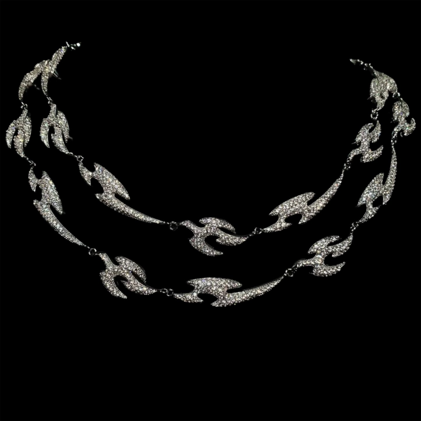 18K WHITE GOLD TRIBAL CHAIN