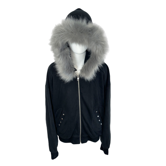 FUR ZIP UP HOODIE