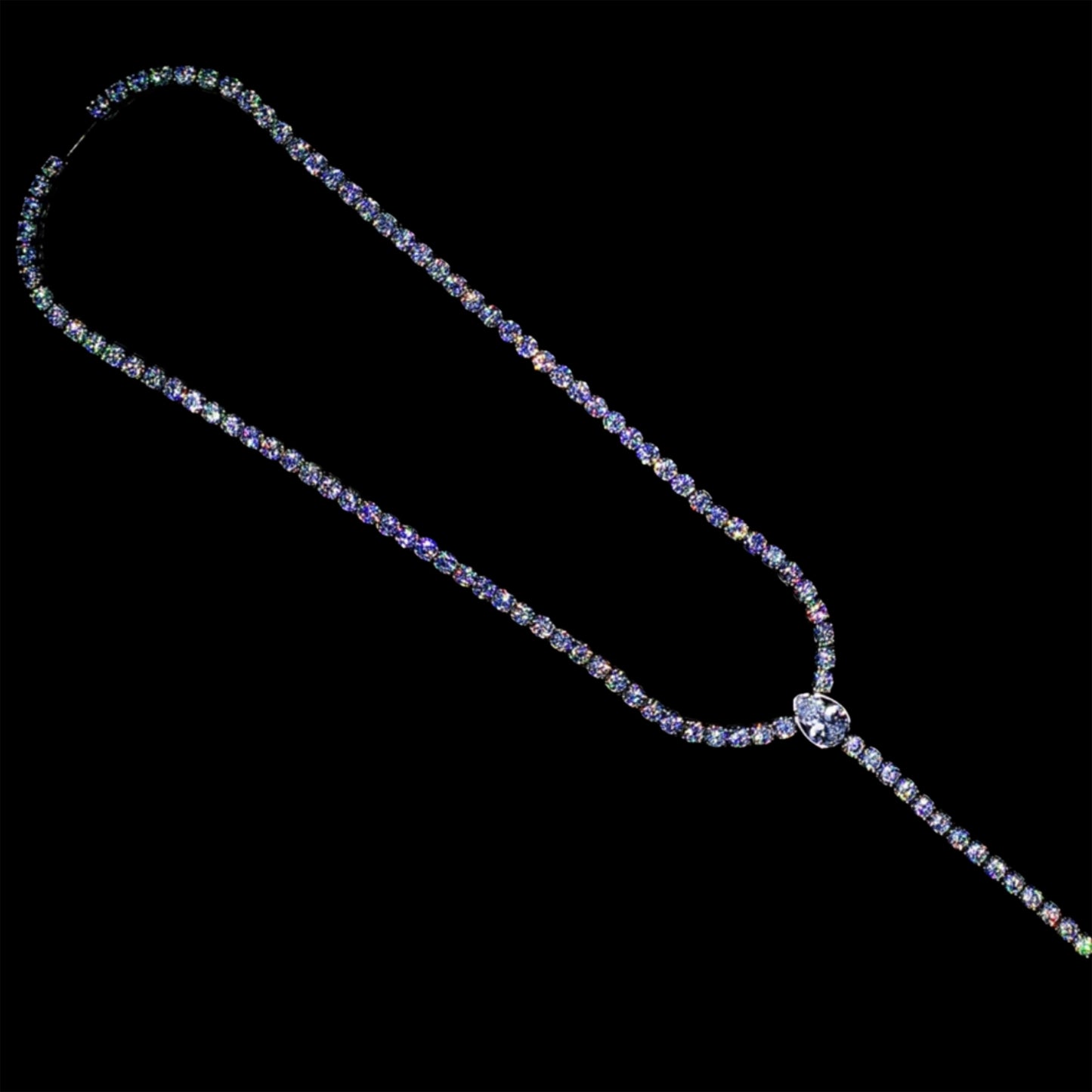 18K WHITE GOLD TENNIS CHAIN ROSARY