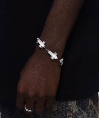 DIAMOND WHITE CROSS BRACELET