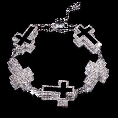 DIAMOND WHITE CROSS BRACELET