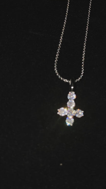 18K WHITE GOLD MICRO ST PETER'S CROSS