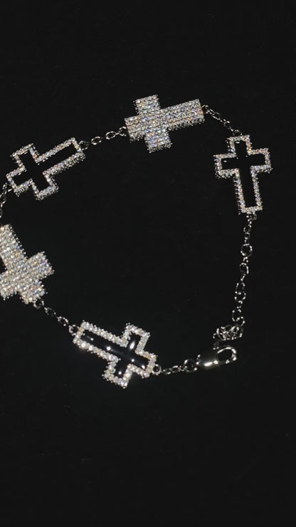 DIAMOND WHITE CROSS BRACELET